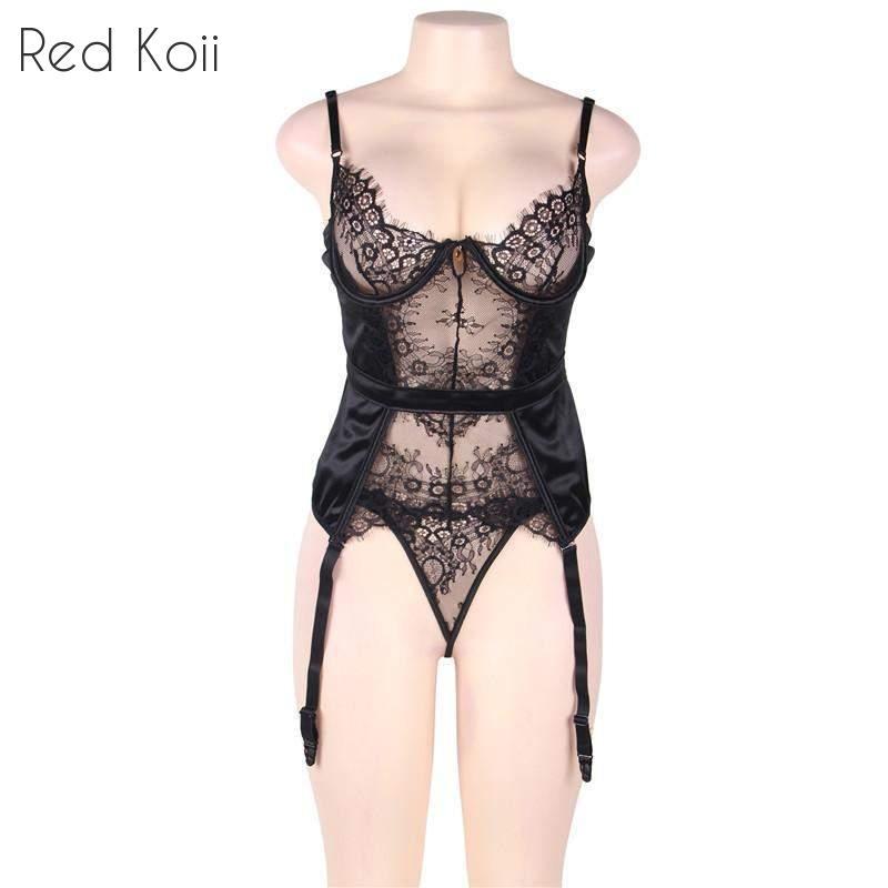 Sexy Spitzen-Dessous, transparent - Shopteufel