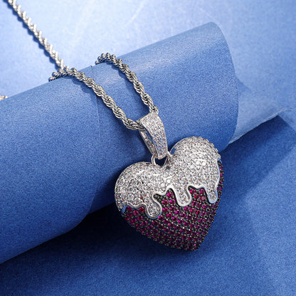 Hiphop Kette „Melting Love“ mit farbigem Anhänger - Shopteufel