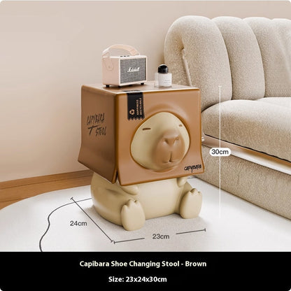 Niedlicher Capibala-Hocker für die Veranda – Kreative Bodendekoration für Wohnzimmer - Shopteufel