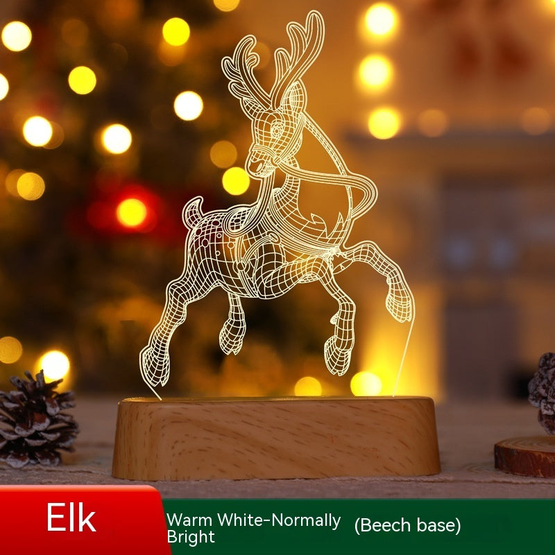 Weihnachtsdekoration 3D-Lampe Acryl LED-Nachtlichter - Shopteufel