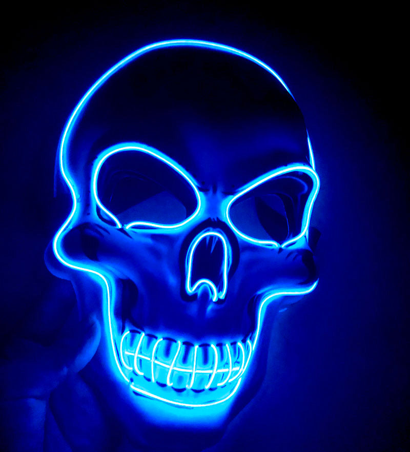 Halloween-Skelettmaske mit LED-Leuchteffekt – Gruselmaske