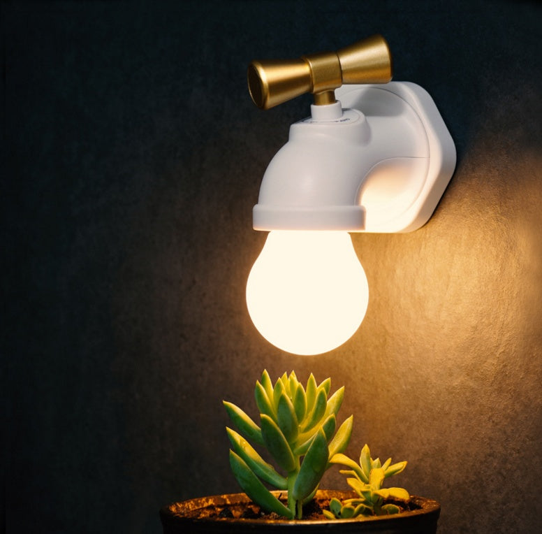 LED-Nachtlampe mit Wasserhahn, Induktionsfunktion, USB-Ladefunktion und Soundsteuerung