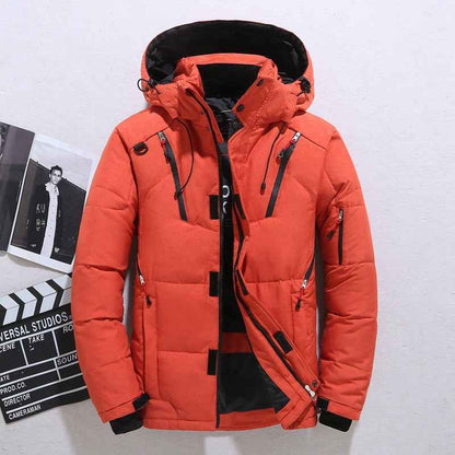 Outdoor Windproof Hooded Jacket Leisure Sports Coat With Pockets Warm Mens Clothing - Shopteufel