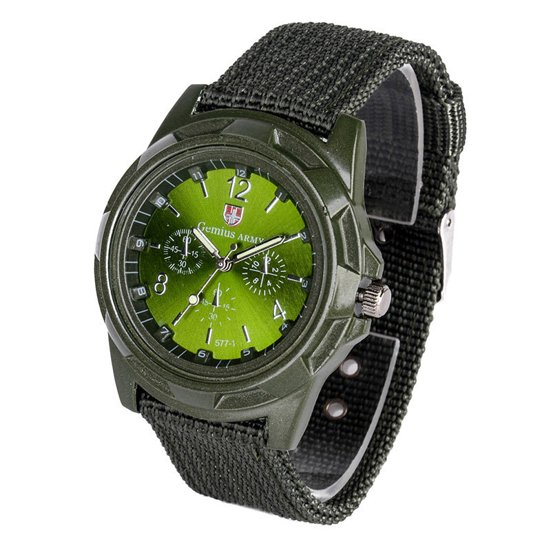 Gemius Army Sport Armbanduhr mit rundem Zifferblatt und Quarzwerk, Nylonarmband - Shopteufel
