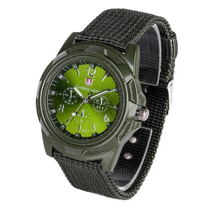 Gemius Army Sport Armbanduhr mit rundem Zifferblatt und Quarzwerk, Nylonarmband - Shopteufel