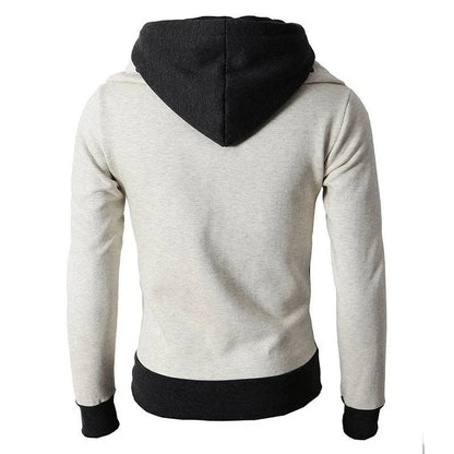 Herren-Kapuzenjacke mit Reißverschluss, zweiteiliger Sport-Cardigan, lässige, schmal geschnittene Sweatshirtjacke - Shopteufel