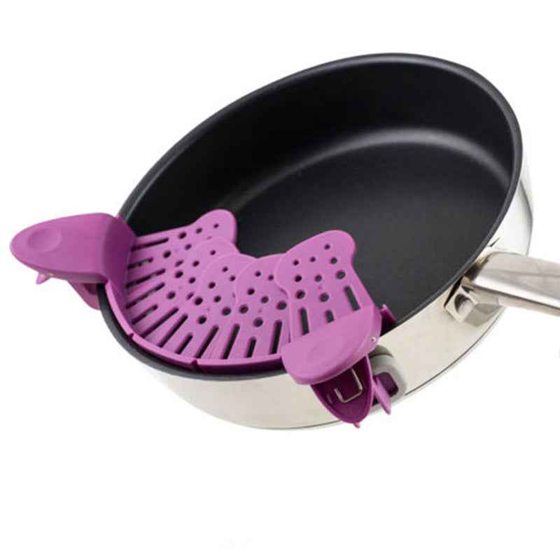Universal Silicone Clip-on Pan Pot Strainer Anti-spill Pasta Pot Strainer Food Grade Rice Fruit Colander Strainer Kitchen Gadgets - Shopteufel