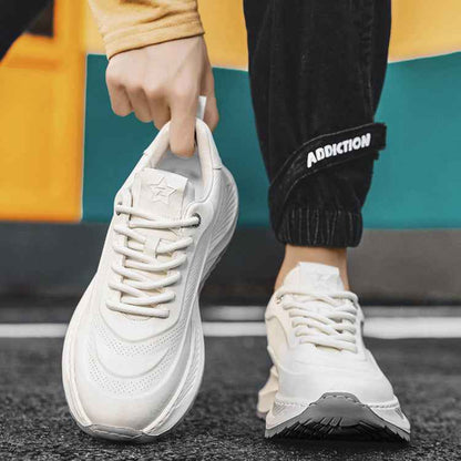 Men's Thick-soled Sports Shoes Casual Breathable Sneakers Lace-up Dad Shoes Boy - Shopteufel