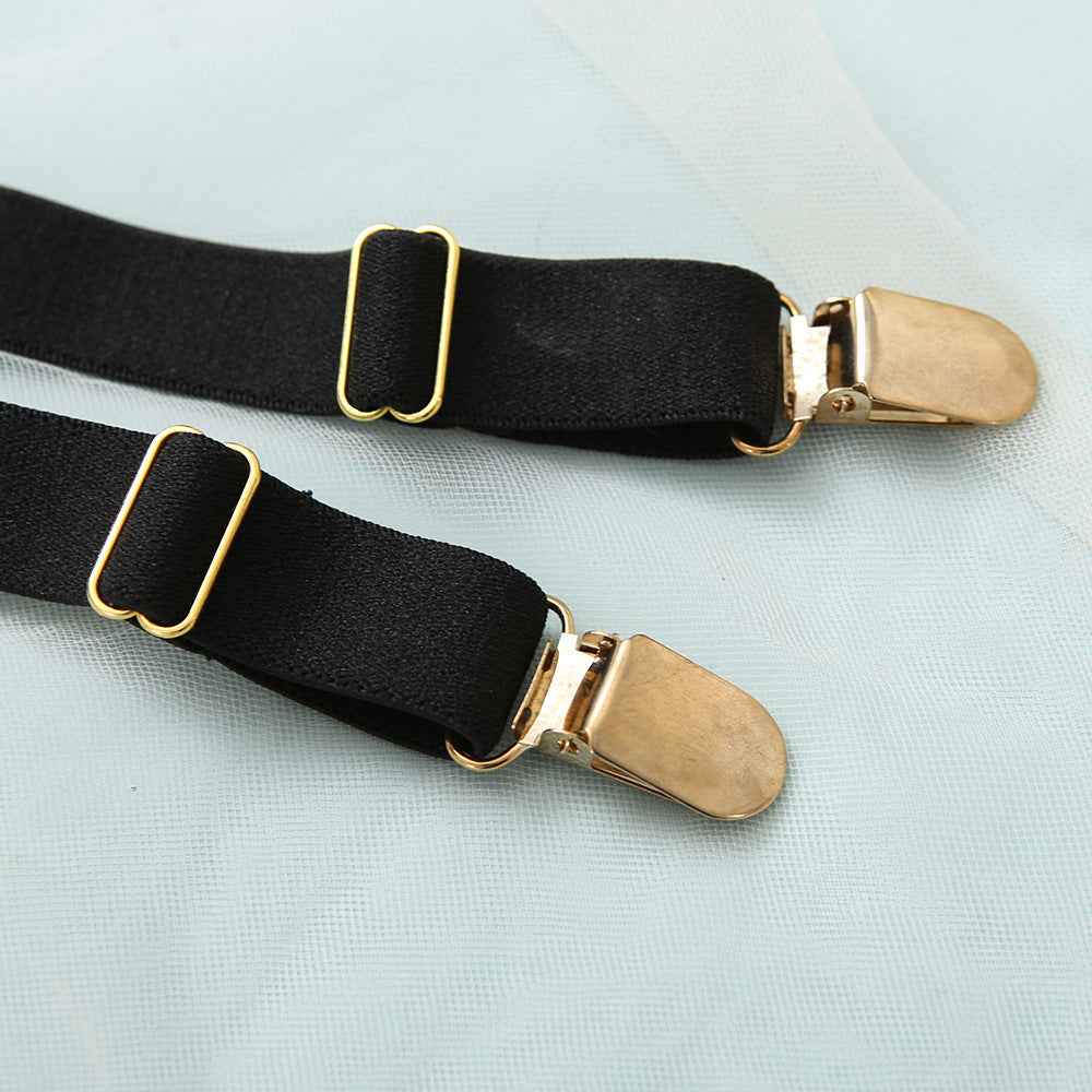 Mesh See-through Underwear Metal Chain Set - Shopteufel