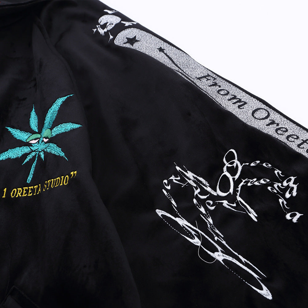 Hip-Hop-Baseballjacke mit lockerem Kragen - Shopteufel