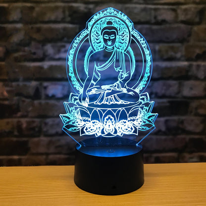 3D-Tischlampe mit LED-Beleuchtung und farbenfroher visueller Atmosphäre