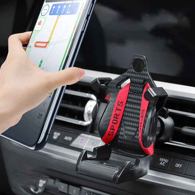 Racing Seat Shape Car Phone Holder Auto Air Vent Mobile Phone Clip 360 Degree Rotatable Car Cellphone Rack For Car Interior - Shopteufel