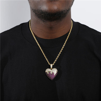 Hiphop Kette „Melting Love“ mit farbigem Anhänger - Shopteufel