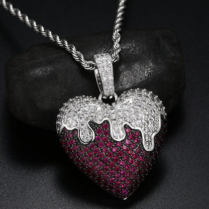 Hiphop Kette „Melting Love“ mit farbigem Anhänger - Shopteufel