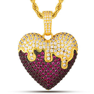 Hiphop Kette „Melting Love“ mit farbigem Anhänger - Shopteufel