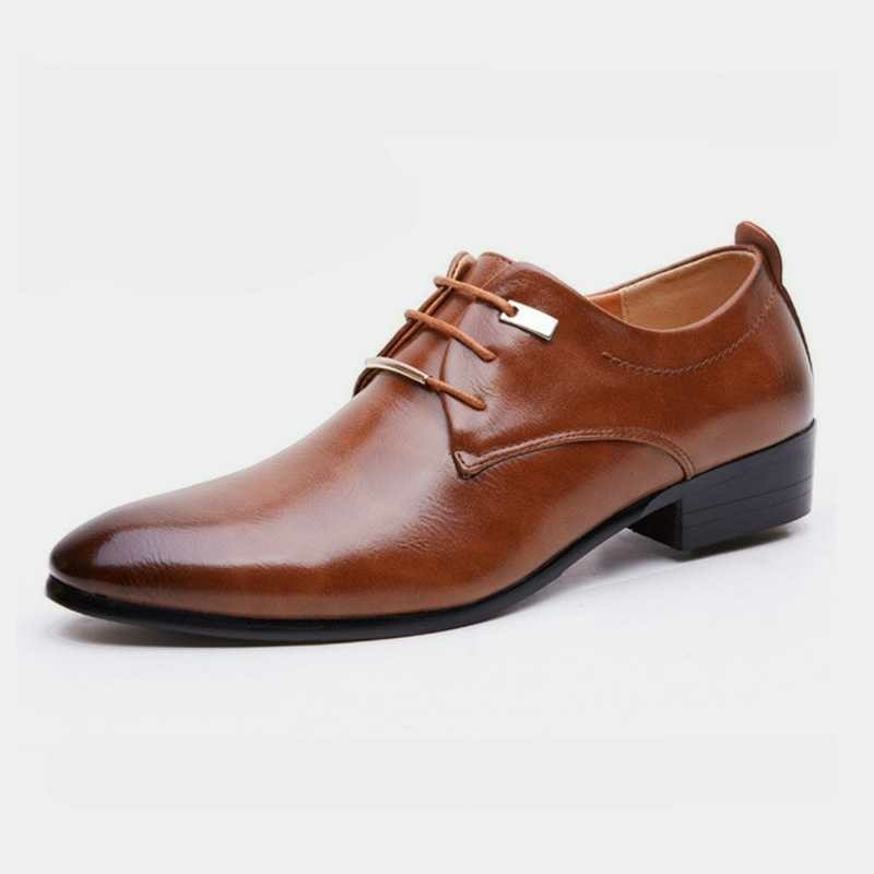 Hochwertige neue Herren Schuhe aus Leder, Brogue-Stil, spitz zulaufend, Oxford-Stil - Shopteufel