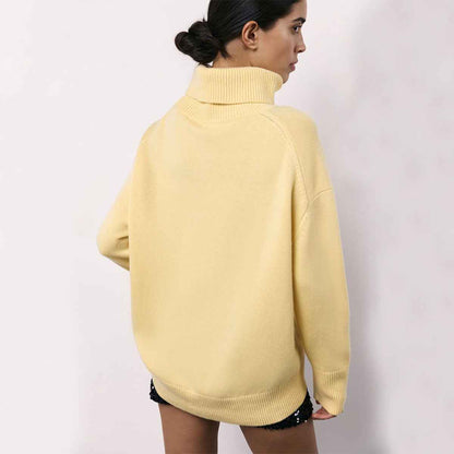 Winter Turtleneck Sweater Fashion Personality Long Sleeve Knitted Top Women's Clothing - Shopteufel