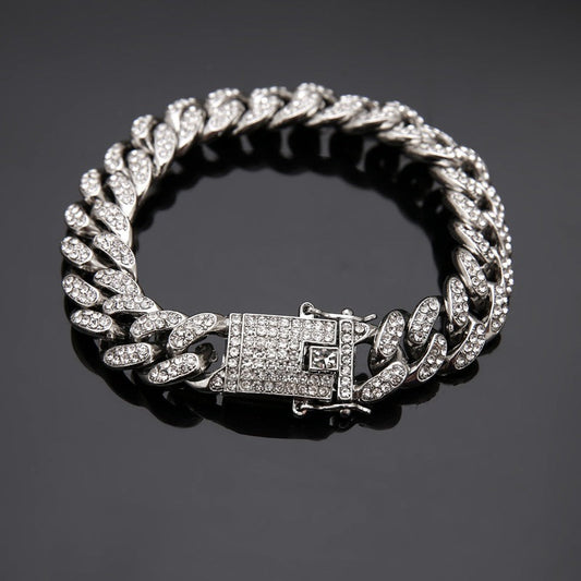 Kubanisches Armband mit Diamanten, Hip-Hop-Schmuck - Shopteufel
