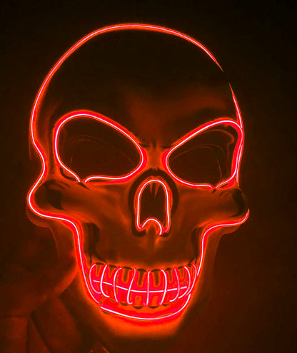 Halloween-Skelettmaske mit LED-Leuchteffekt – Gruselmaske