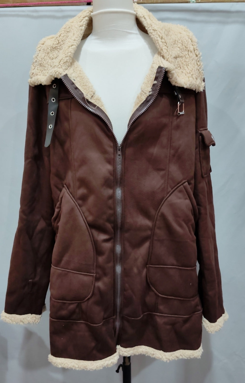 Winterjacke Herren Militär Fleecejacke mit Pelzkragen