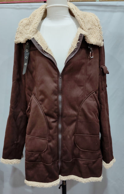 Winterjacke Herren Militär Fleecejacke mit Pelzkragen