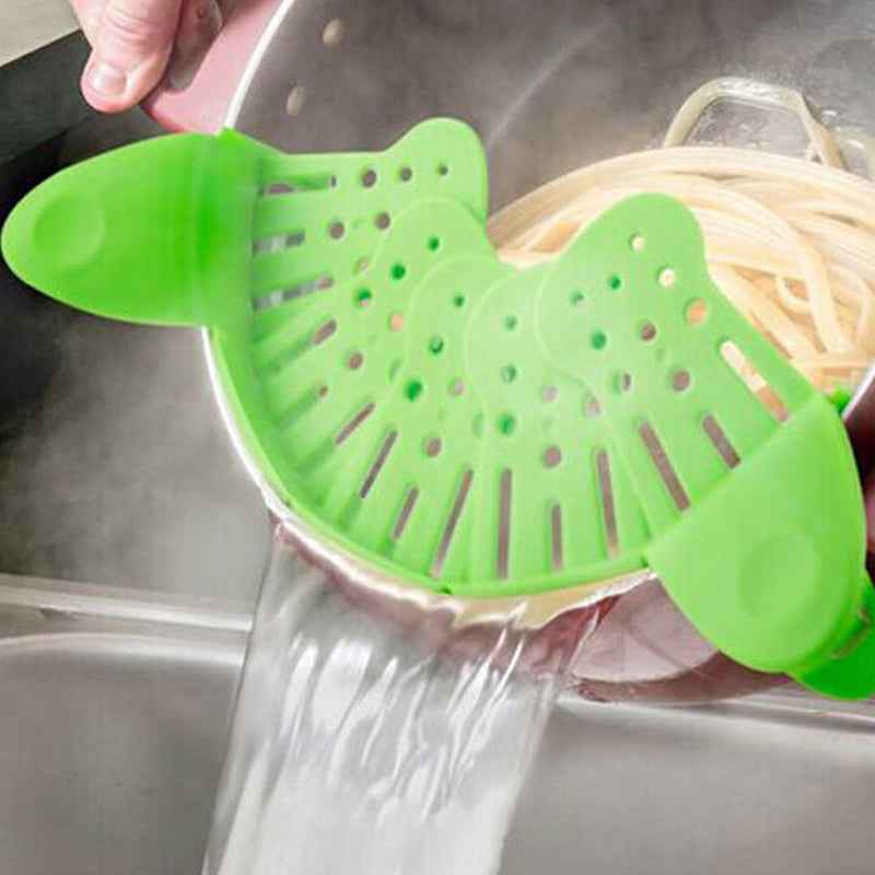 Universal Silicone Clip-on Pan Pot Strainer Anti-spill Pasta Pot Strainer Food Grade Rice Fruit Colander Strainer Kitchen Gadgets - Shopteufel