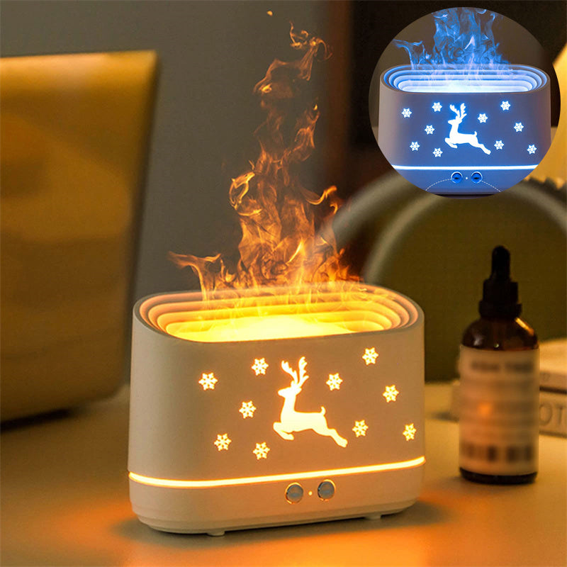 Elk Flame Luftbefeuchter-Diffusor, geräuschlose Haushalts-Atmosphärenlampe, Weihnachtsdekoration - Shopteufel