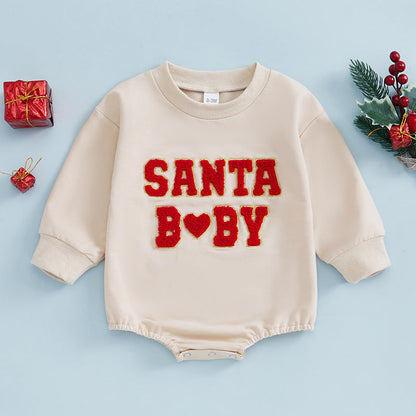 Weihnachtskleidung für Mädchen und Jungen, lässiger Sweatshirt-Strampler - Shopteufel