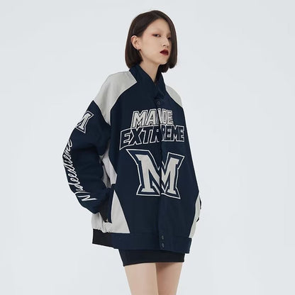 Amerikanische Retro-Hip-Hop-Baseballjacke mit Stickerei - Shopteufel