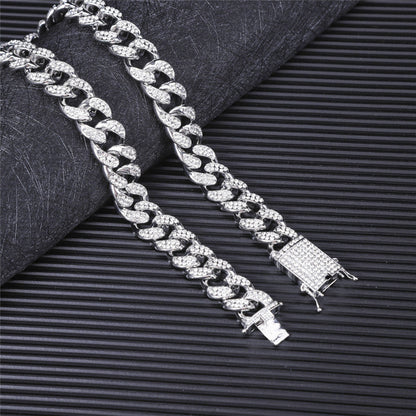 Hip-Hop-Set mit kubanischer Diamantkette für Herren - Shopteufel