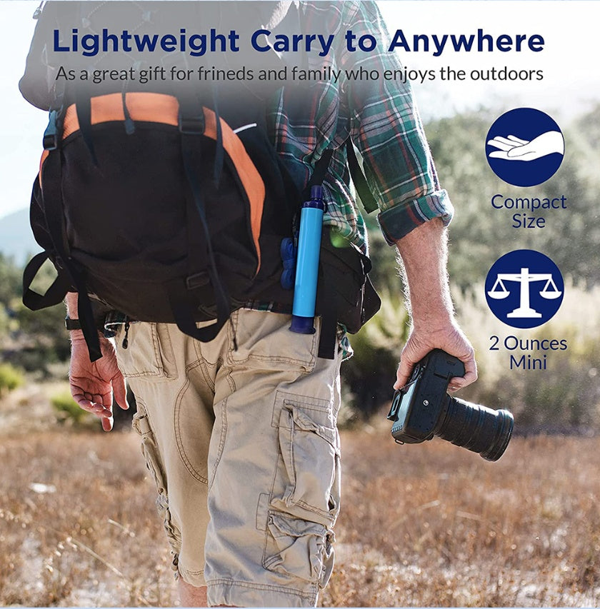 Wasserfilter-Strohhalm für Wandern, Camping, Outdoor-Reisen, persönliche Notfallausrüstung - Shopteufel