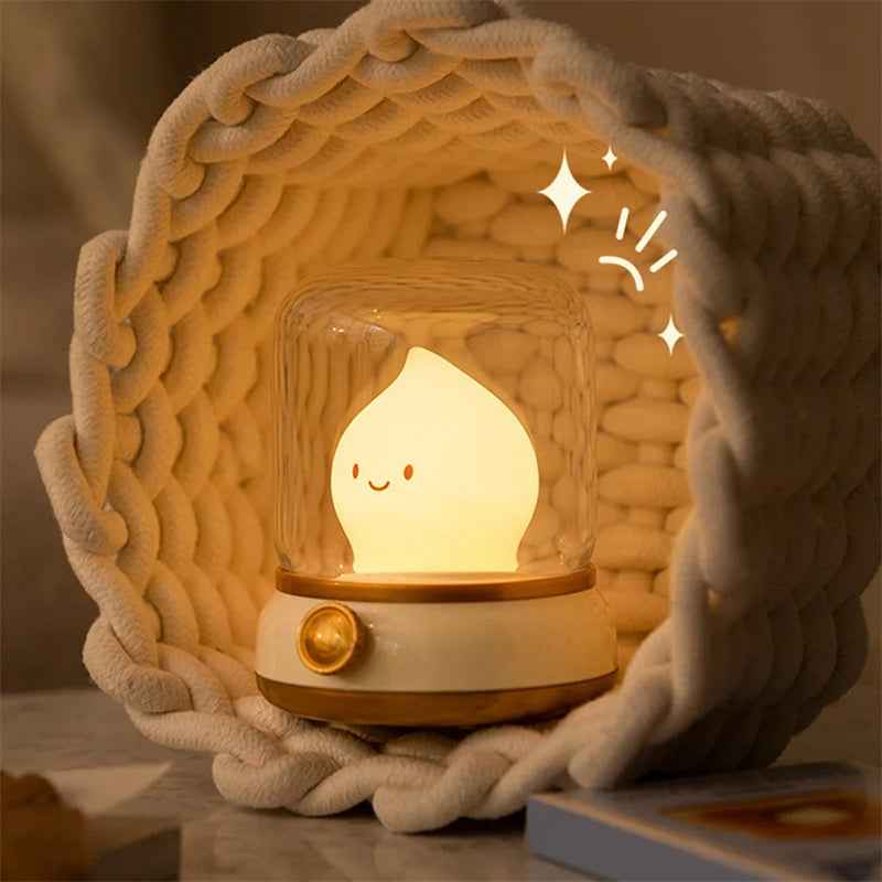 Retro Small Night Lamp Bedroom Mini Desktop LED Cute Night Lamp Creative USB Rechargeable Portable Cartoon Table Lamp For Coffee Bar Hotel Bedroom Home Decor - Shopteufel