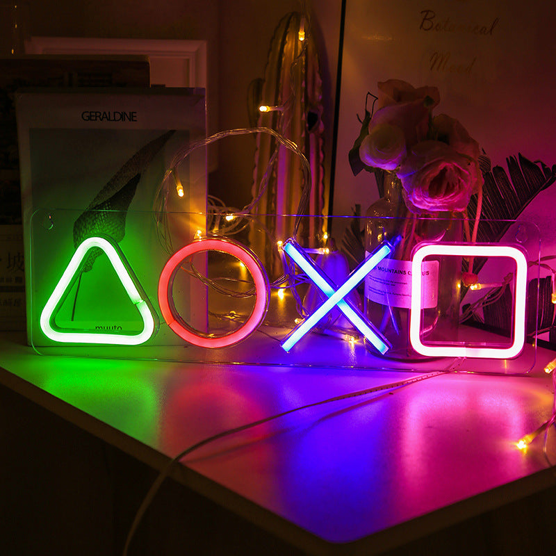 LED-Neonlampe PS4-Controller-Symbol