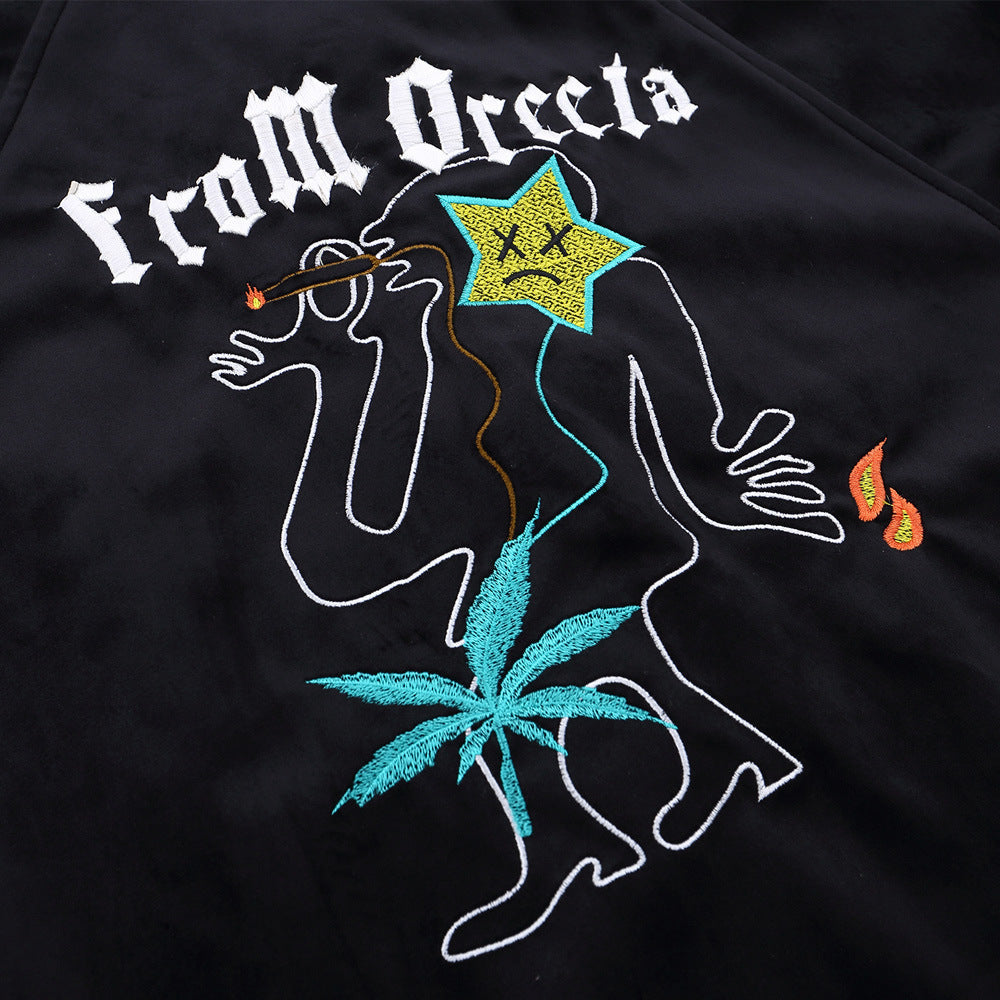 Hip-Hop-Baseballjacke mit lockerem Kragen - Shopteufel