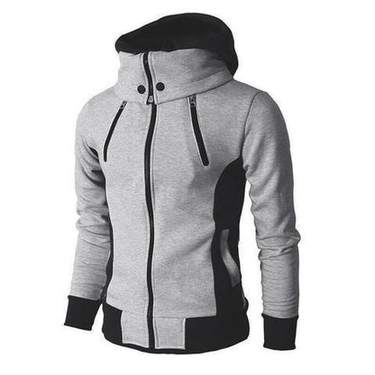 Herren-Kapuzenjacke mit Reißverschluss, zweiteiliger Sport-Cardigan, lässige, schmal geschnittene Sweatshirtjacke - Shopteufel