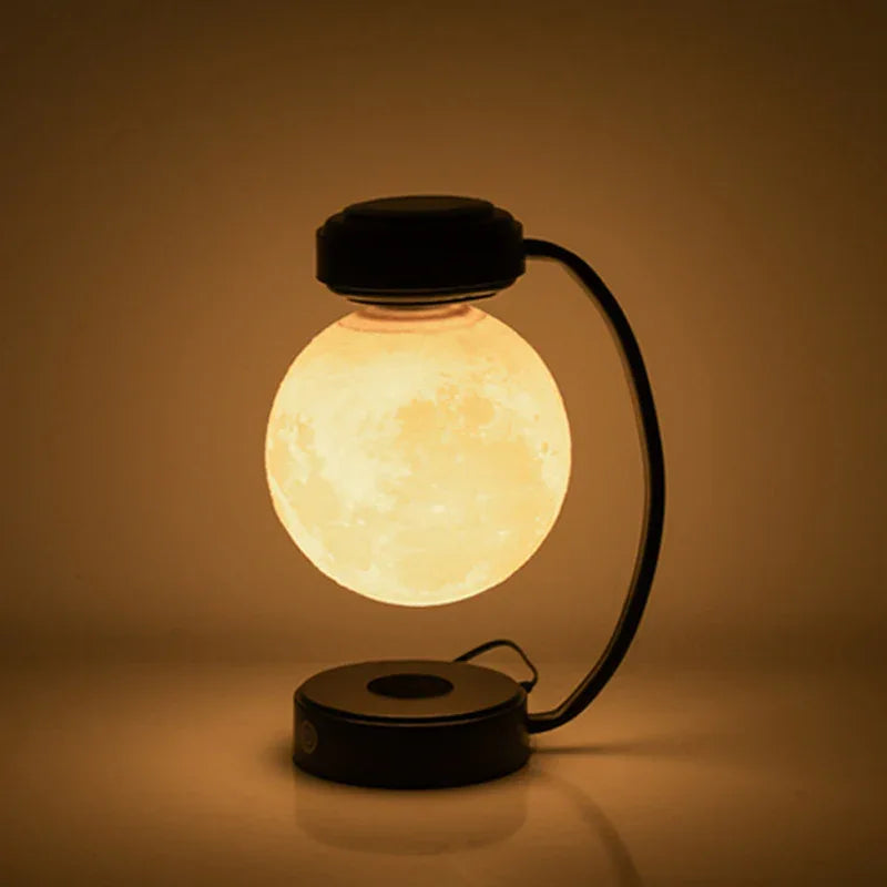 Kabellose 3D-LED-Mond-Nachtlampe mit magnetischer, schwebender und rotierender Kugel – ideal für Schule, Büro, Buchhandlung und Zuhause. - Shopteufel
