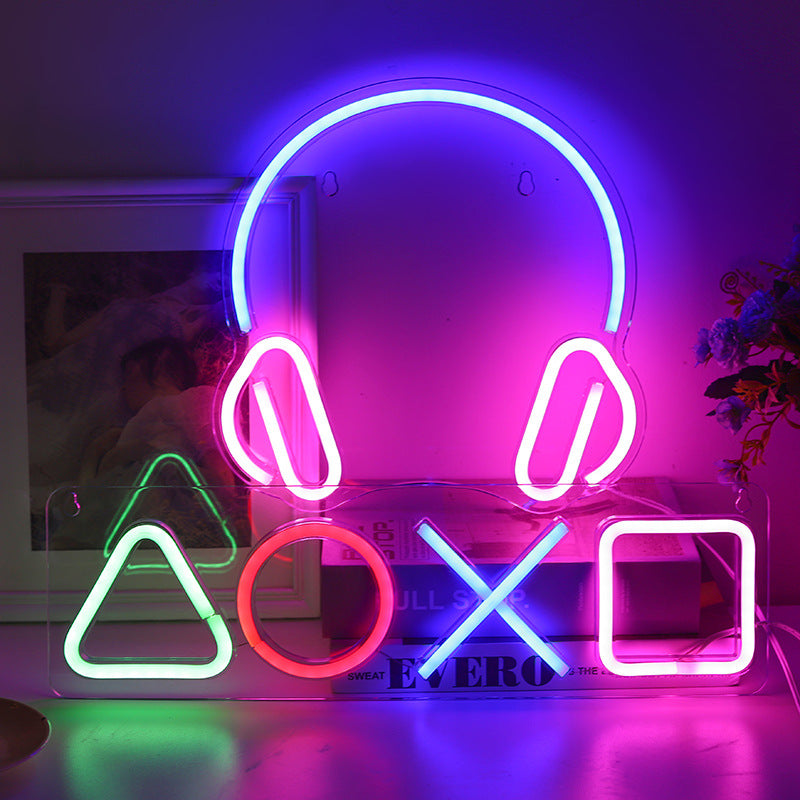 LED-Neonlampe PS4-Controller-Symbol