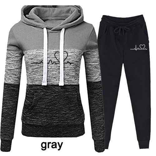 Casual Trackskuit Women Two Piece Set Suit Female Hoodies - Shopteufel