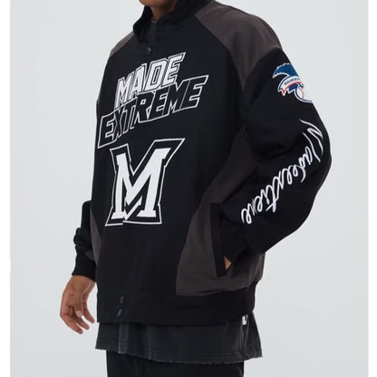Amerikanische Retro-Hip-Hop-Baseballjacke mit Stickerei - Shopteufel