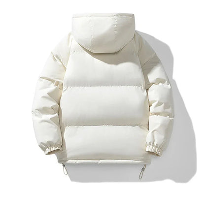 Herren-Hoodie-Mantel, Wintermode, einfarbig, mit Reißverschluss, dick gefüttert, baumwollgefüttert, lässige, warme Oberbekleidung - Shopteufel