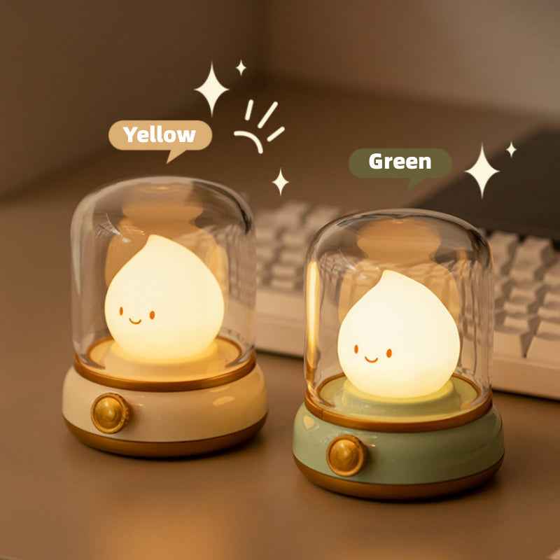Retro Small Night Lamp Bedroom Mini Desktop LED Cute Night Lamp Creative USB Rechargeable Portable Cartoon Table Lamp For Coffee Bar Hotel Bedroom Home Decor - Shopteufel