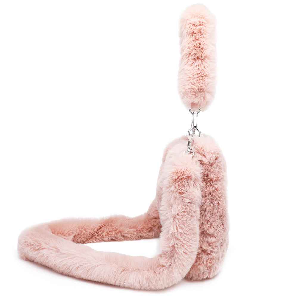 Flauschige Damen-Schultertasche mit Henkel - Shopteufel