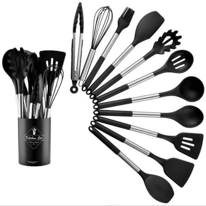 Heat Resistant Non-stick Pot Spoon Spatula Cooking Kitchen Tool Set - Shopteufel