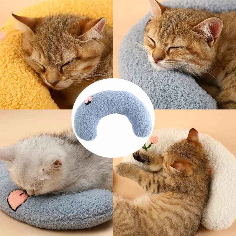 Little Pillow For Cats Fashion Neck Protector Deep Sleep Puppy U-Shaped Pillow Pets Pillow Kitten Headrest Dog Sleeping Pillow Pet Products - Shopteufel