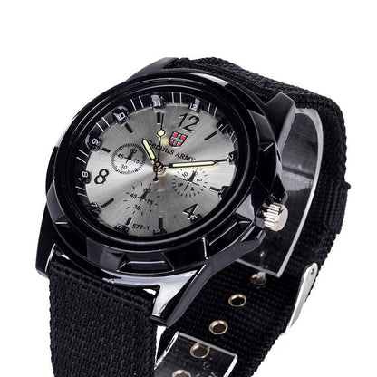 Gemius Army Sport Armbanduhr mit rundem Zifferblatt und Quarzwerk, Nylonarmband - Shopteufel