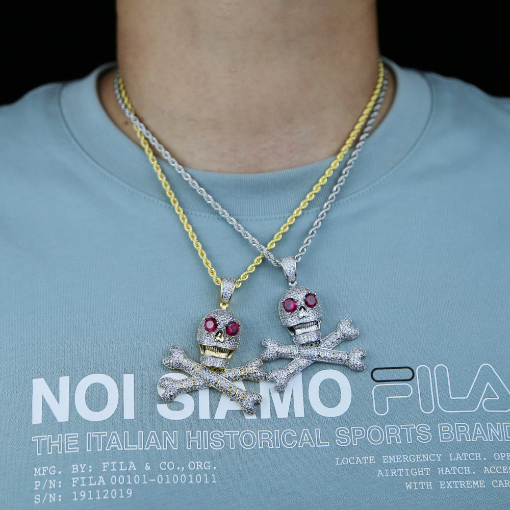 Totenkopf-Anhänger Hip-Hop Herrenkette - Shopteufel