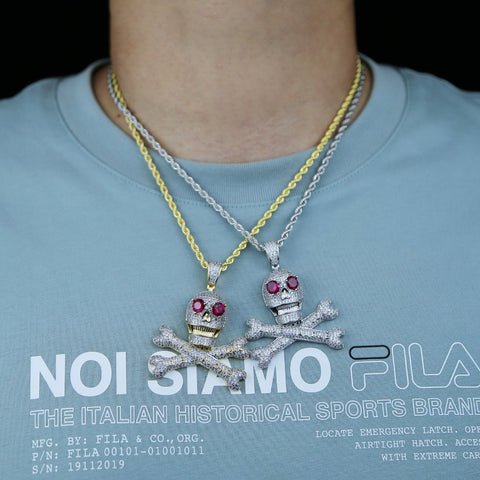 Totenkopf-Anhänger Hip-Hop Herrenkette