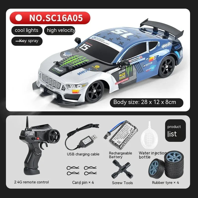Remote Control Car Four-wheel Drive Drift Racing Car With Light Spray Boy Toy Remote Control Toy Car - Shopteufel