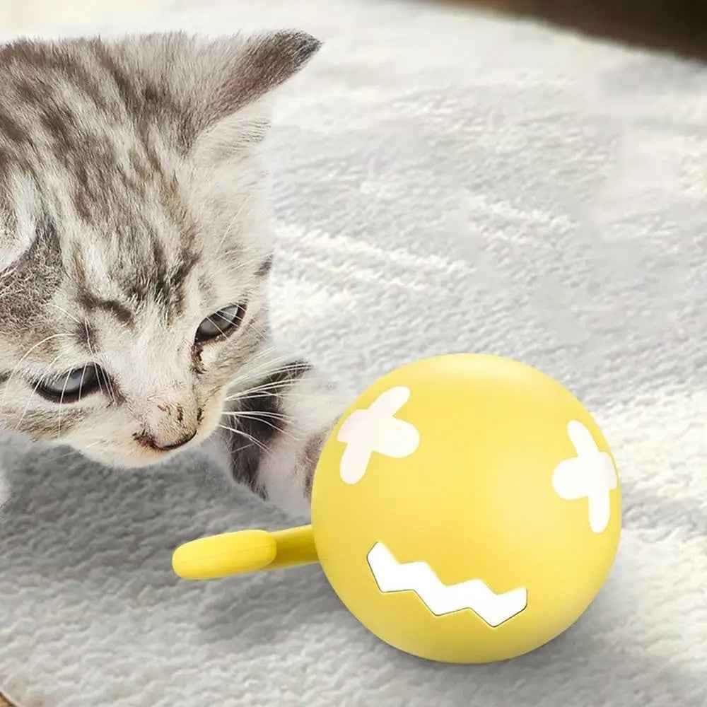 Smart Interactive Cat Toy Ball USB Rechargeable Moving Rolling Ball USB Rechargeable Ball Smart Moving Pets Toy Self-Play Pet Products - Shopteufel