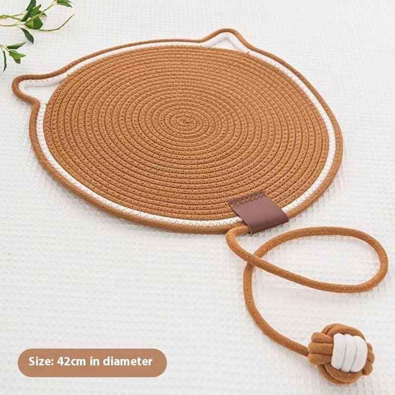 Braided Cotton Rope Cat Claw Mat Self Hi Ball One Piece Sleeping Mat Washable Anti Sticky Scratching Artifact Cat Scratching Mat Pet Products - Shopteufel